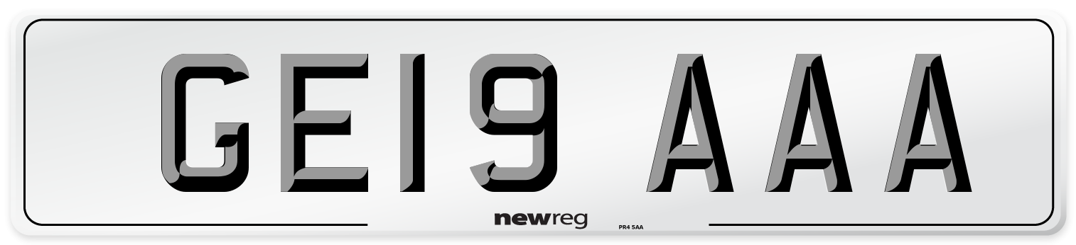GE19 AAA Number Plate from New Reg